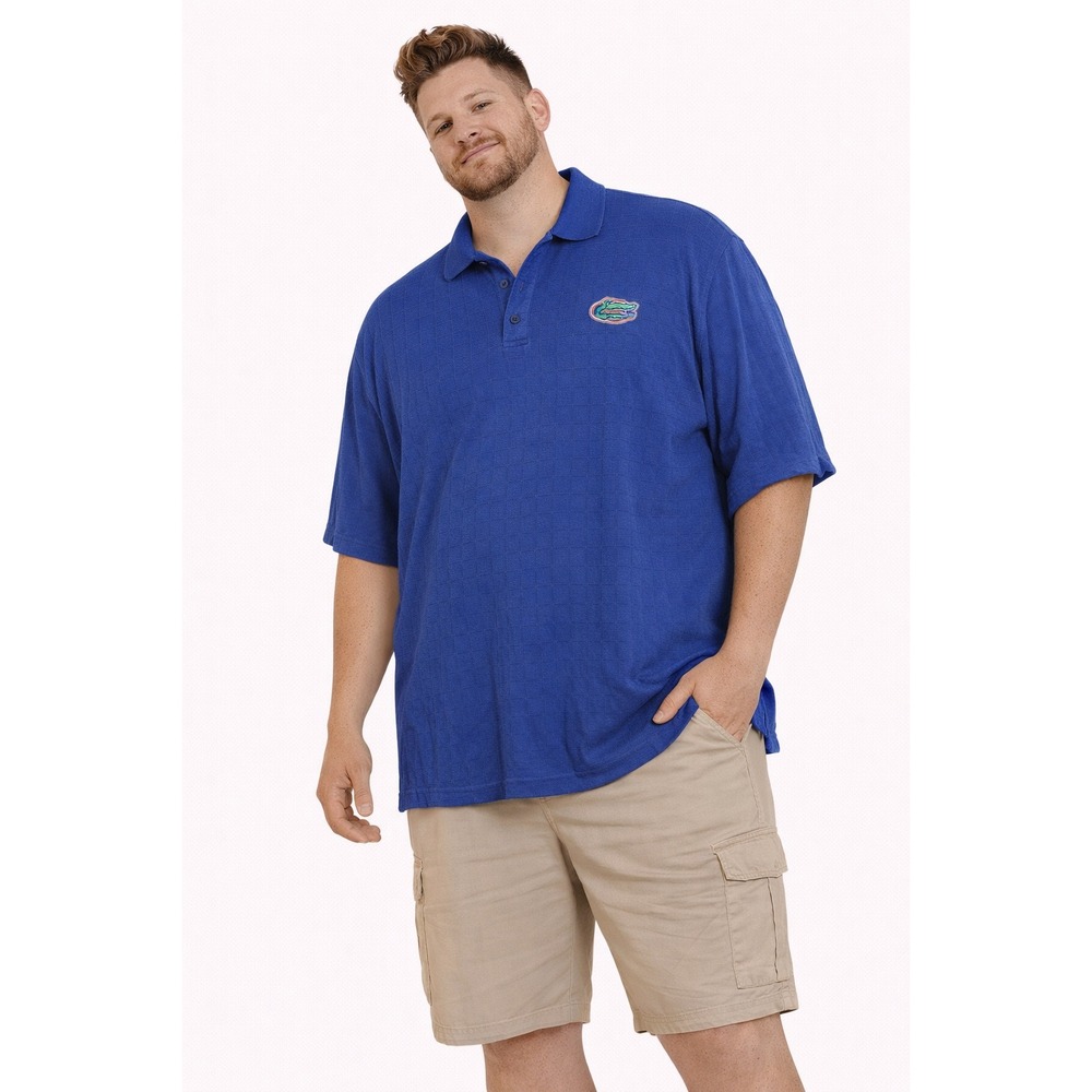 Boca Classics Polo Shirt Mens XXL Blue Textured Florida Gators NCAA Sportswear